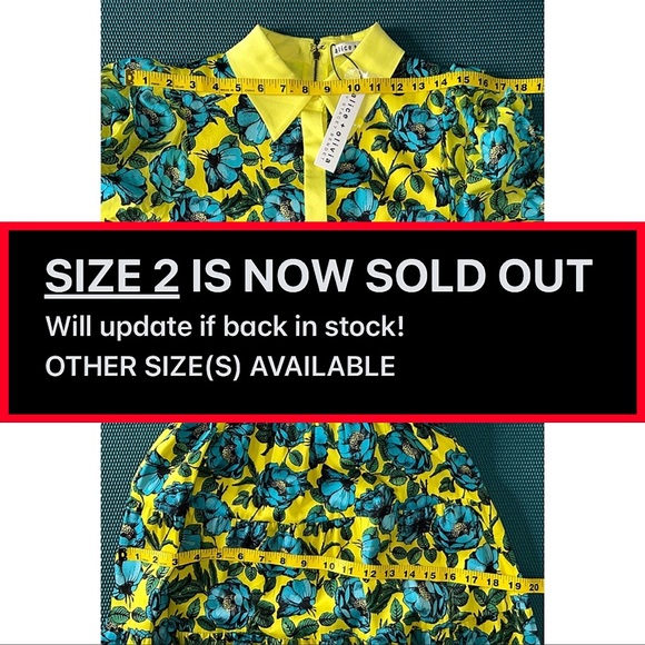 Alice + Olivia Anaya Yellow Multi Floral Collared Midi Dress - Picture 11 of 16